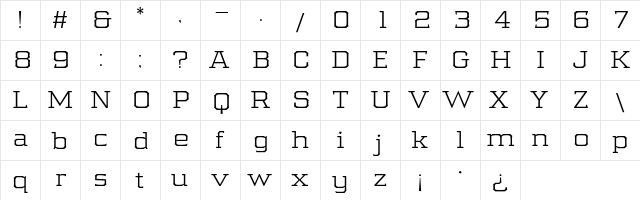Samton Extended Light  glyph index