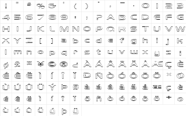 FZ BASIC 8 HOLLOW EX Normal  glyph index