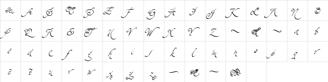 ChristophsQuillSwashITC Regular  glyph index