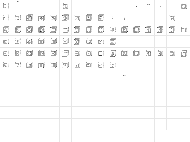 SBC Baby Blocks Regular  glyph index