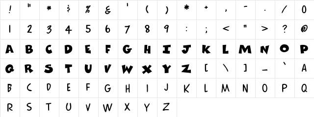 League Normal  glyph index
