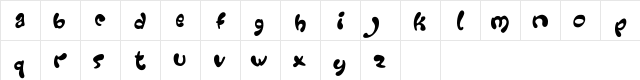 Groovy Regular  glyph index