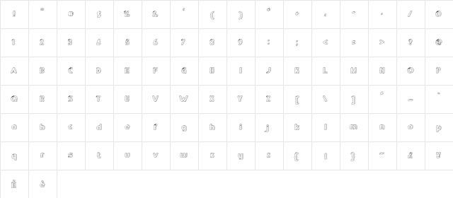 RM Playtime 3D Regular  glyph index