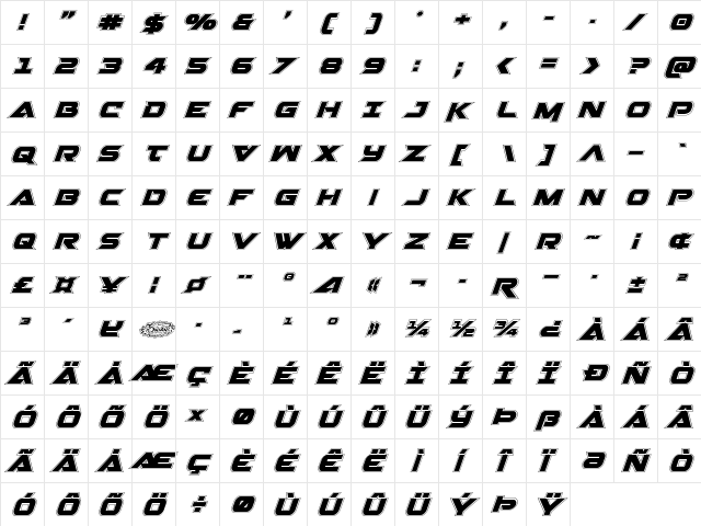 Gemina 2 Academy Italic Italic  glyph index