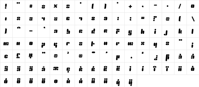 Proton Regular  glyph index