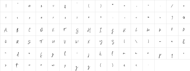 My Friend Regular  glyph index