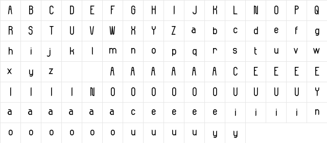 Neitherly Demo Medium Regular  glyph index