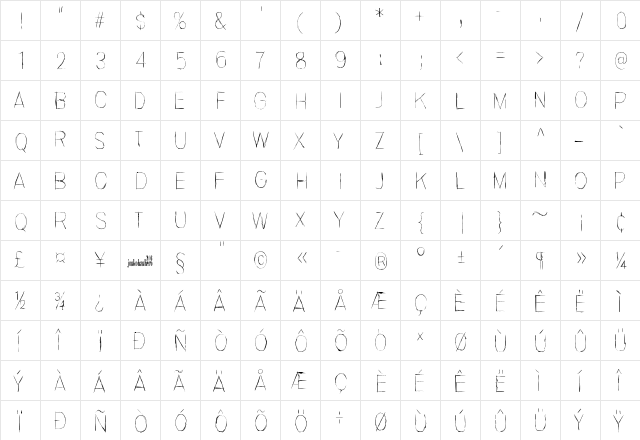 Invisiblerror, Fast Regular  glyph index