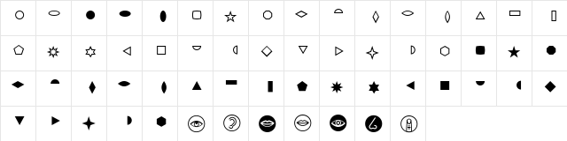 FFDingbats Regular  glyph index