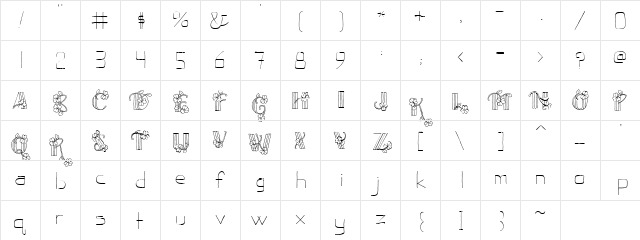 PC March Regular  glyph index