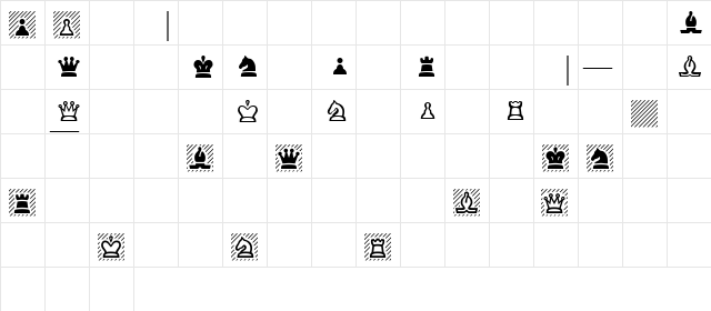 ChessSSK Regular  glyph index