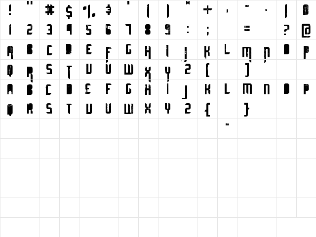 ultimate MIDNIGHT Regular  glyph index