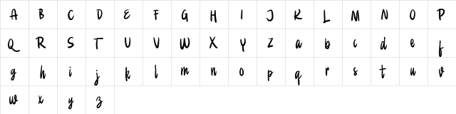 Panorama FREE Regular  glyph index