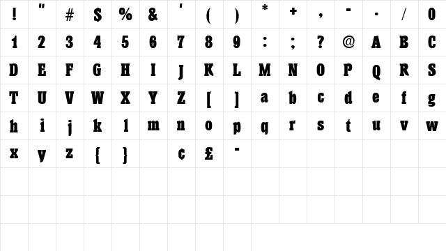 AnatoleDisplaySSK Regular  glyph index