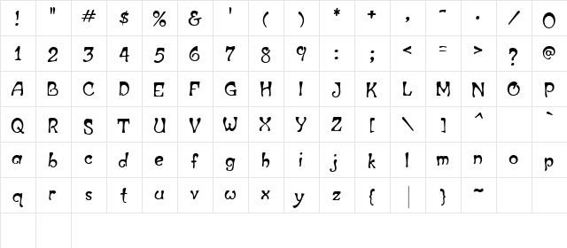 CK Nouveau Regular  glyph index