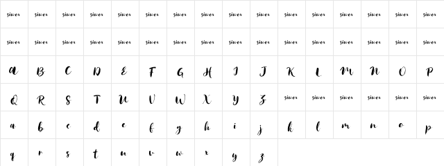 Jack Frost Demo Regular  glyph index