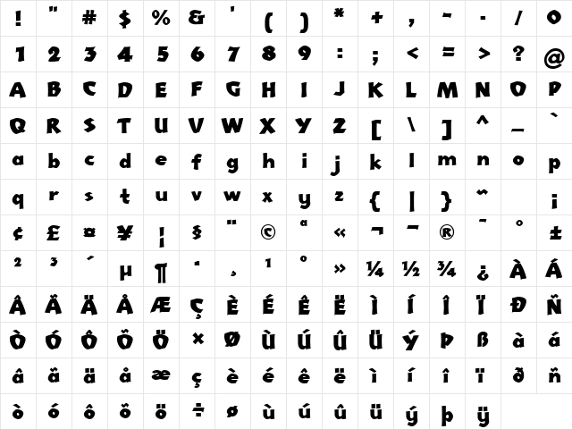 Normadica 31 DB Normal  glyph index