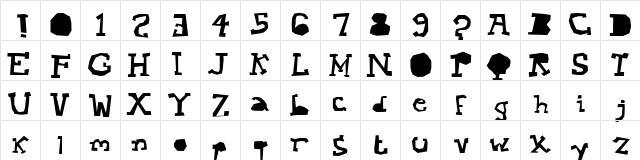 Mopey Normal  glyph index