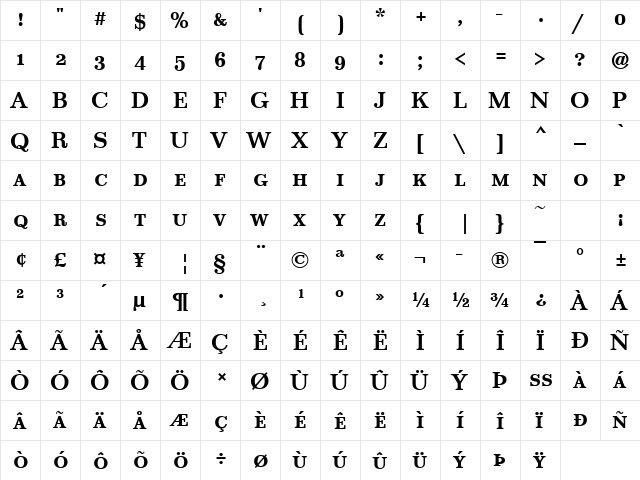 Mariam Becker Caps Med Regular  glyph index