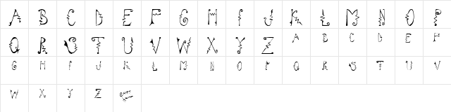 Cassatta Zig Regular  glyph index