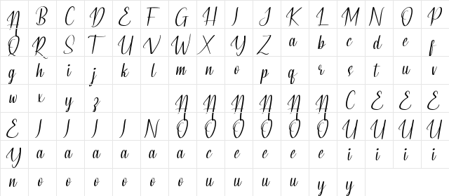 Darkloose Demo Regular  glyph index