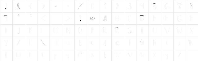 Backline Regular  glyph index