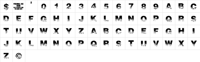 Scorched Earth Regular  glyph index