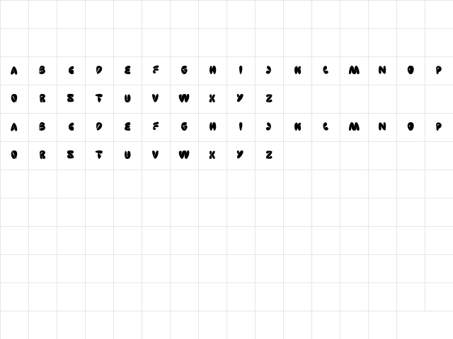 sleeping beauty Regular  glyph index