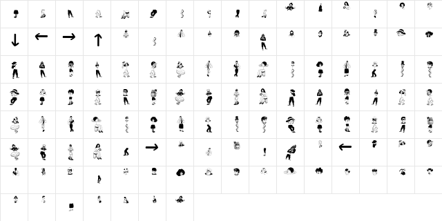 PeopleSurreal Regular  glyph index