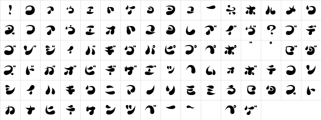 Parade20K Regular  glyph index