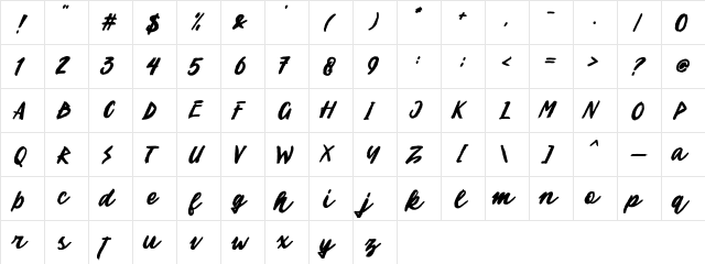 Venator Demo Regular  glyph index