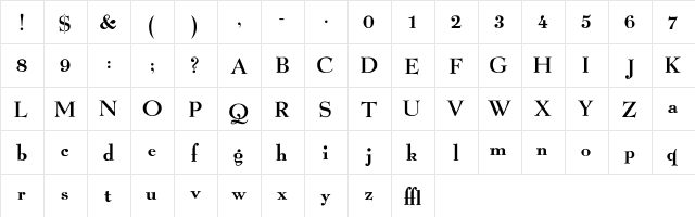 Owltone Regular  glyph index