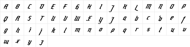 Rebellion FREE Regular  glyph index