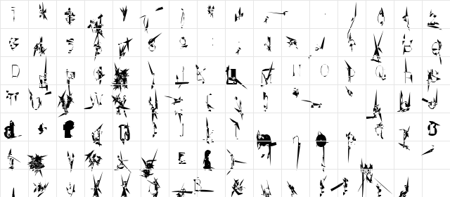 Snetripp Regular  glyph index