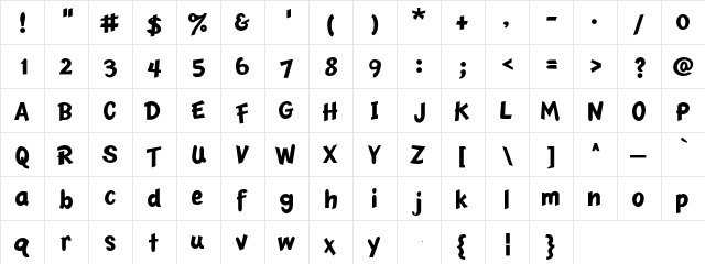 NuCasualDemo Regular  glyph index