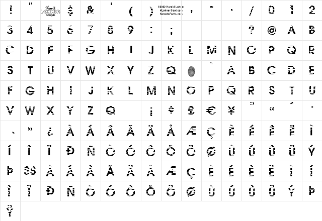 IxatNE Regular  glyph index