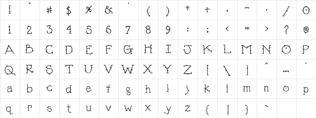 DJ Dash Regular  glyph index