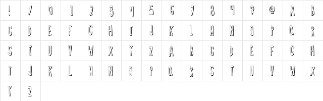Regular Font 2 Regular  glyph index