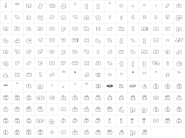 Boomstick Outline Outline  glyph index