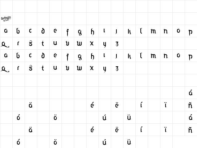 defecto Regular  glyph index
