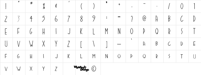 Stigmata Regular  glyph index