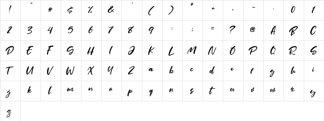 Mother Day Regular  glyph index