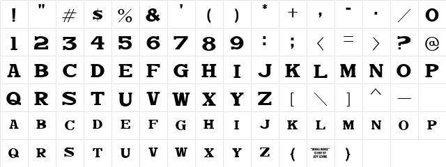 Dekka Dense JL Regular  glyph index
