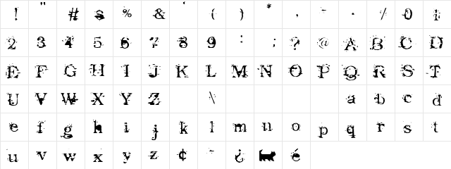 Goodbye Cruel World Regular  glyph index