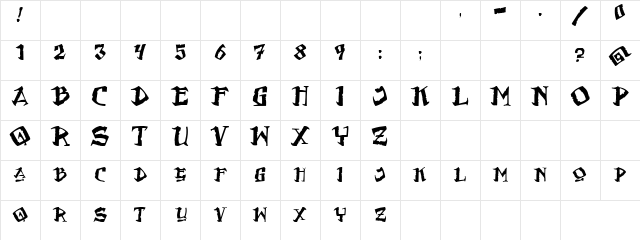 Vatta Regular  glyph index
