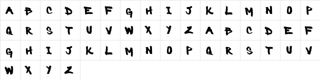 Barbaric Regular  glyph index