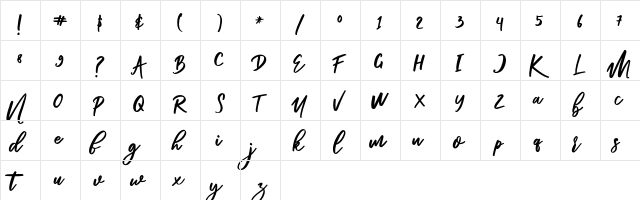 Renata Regular  glyph index