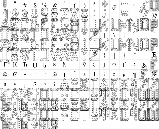 LC Construct Regular  glyph index