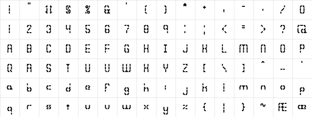 Bleak Segments BRK Regular  glyph index