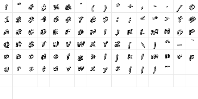 Contractor Regular  glyph index